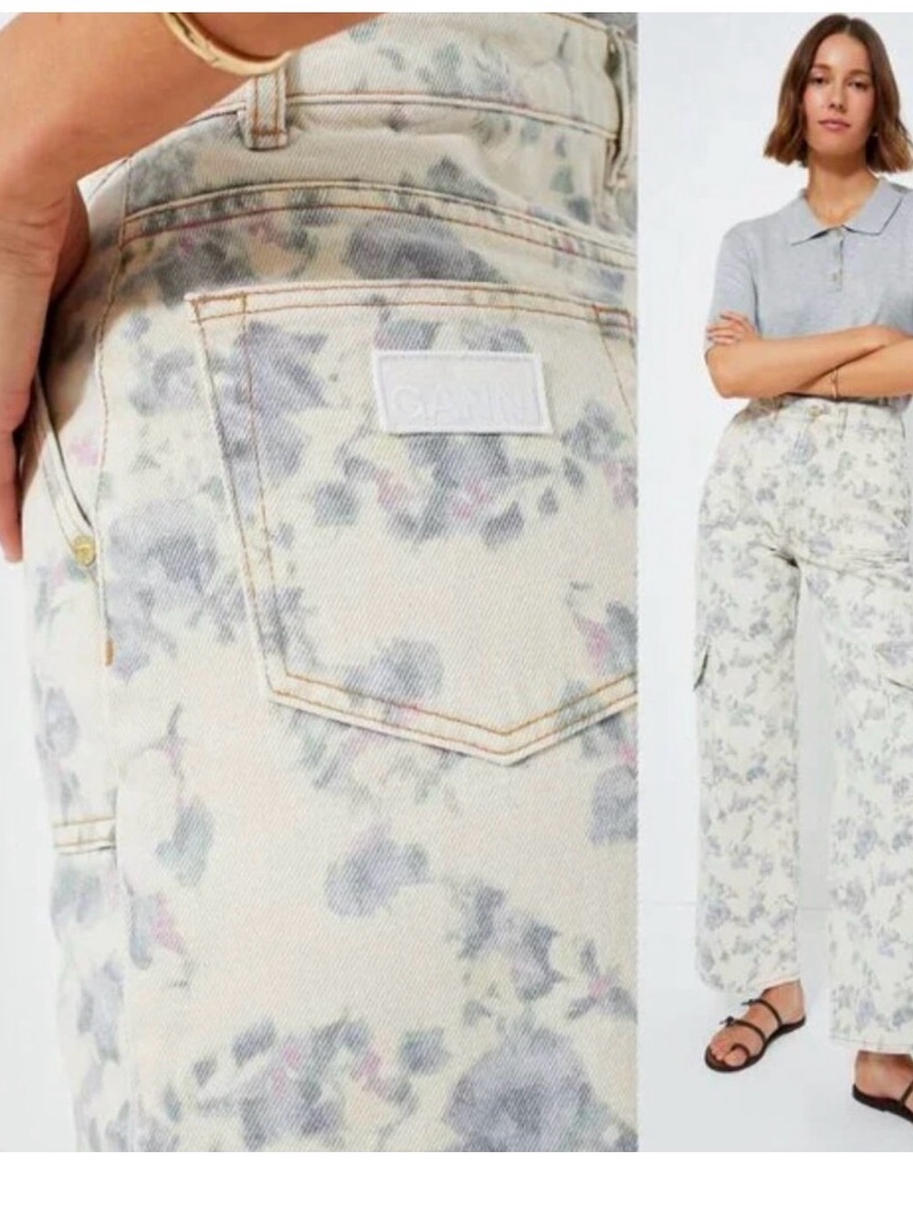 Ganni Tofu Floral High-Rise Jeans